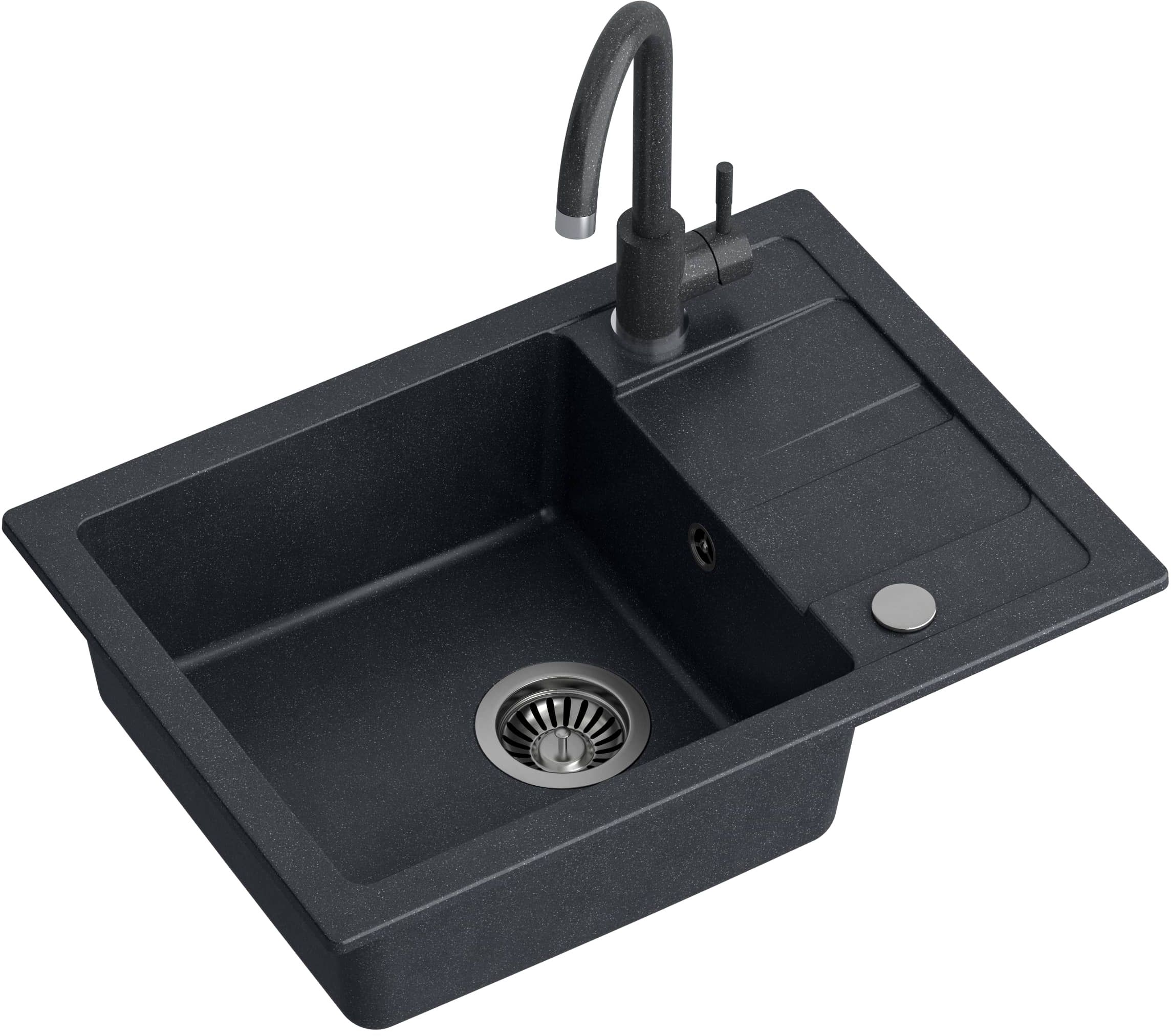 Quadron Go Smart lavello con rubinetto nero/nero TQ6244GSCZ
