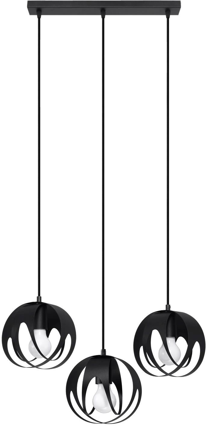 Sollux Lighting Tulos lampada sospesa 3x60 W nero SL.1089
