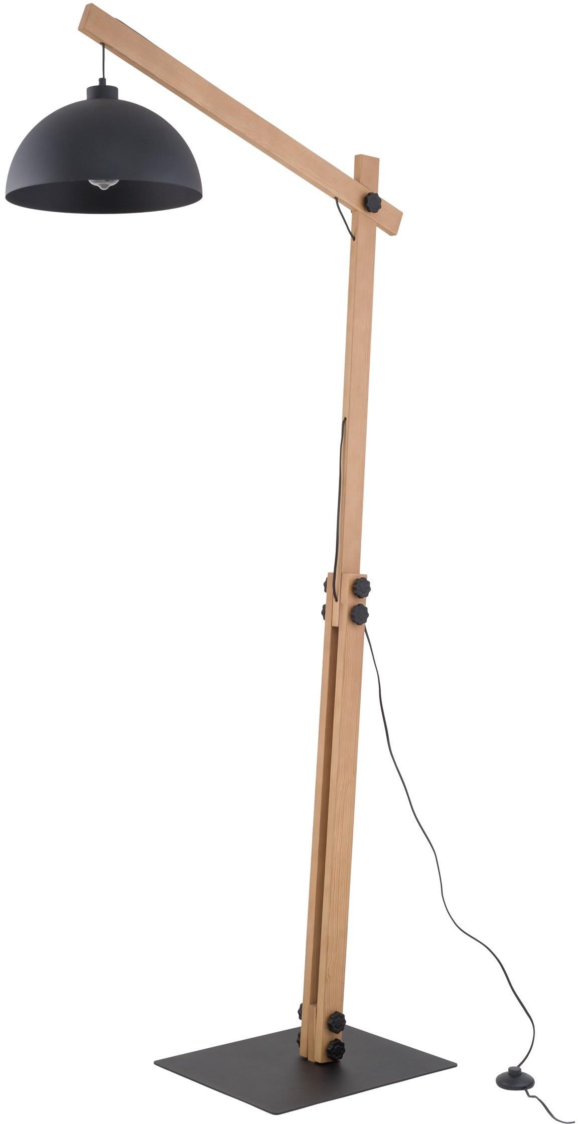 TK Lighting Orion lampada da terra 1x15 W nero-legno 5582