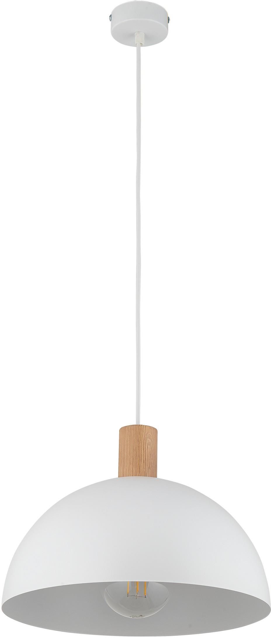TK Lighting Oslo lampada sospesa 1x15 W bianco-legno 4851