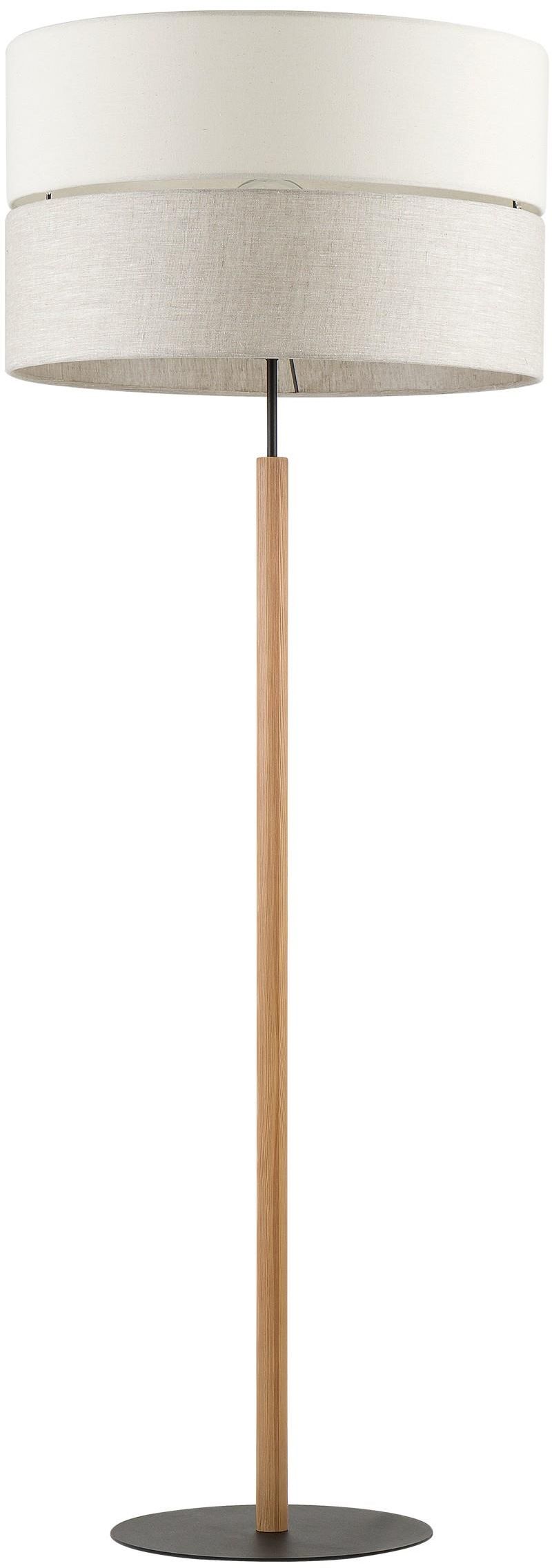 TK Lighting Eco lampada da terra 1x15 W nero-grigio-legno-beige 5597