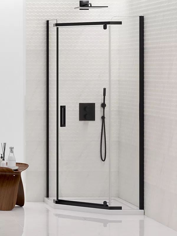 New Trendy New Komfort Black box doccia 100x80 cm nero opaca/vetro trasparente K-0810