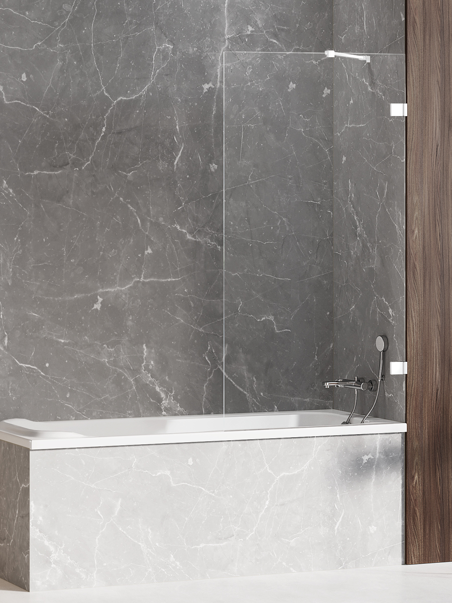 New Trendy Avexa White parete vasca 70 cm 1 anta bianco opaca/vetro trasparente EXK-2962-WP