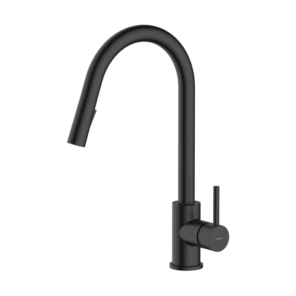 Oltens Litla rubinetto da cucina verticale nero opaco 35204300