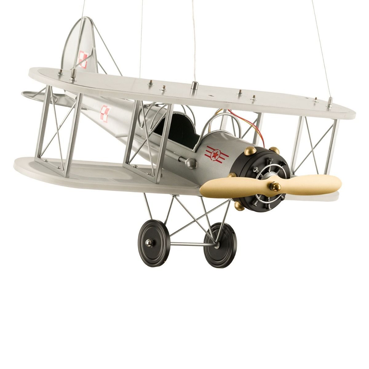Abigali Plane lampada sospesa 1x80 W multicolore-argento DOUBLE-WING-PLANE