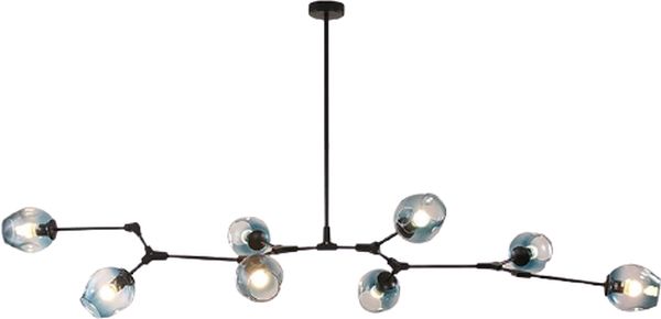Abigali Smokey lampada da soffitto x40 W nero-fumé MD2003-9PCS-JG