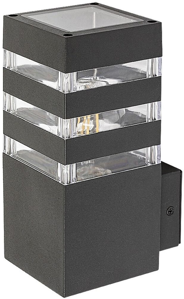 Rabalux Ankara lampada da parete per esterni 1x12 W trasparente-antracite 7379