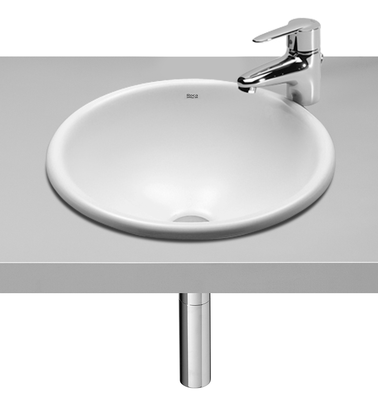 Roca Foro lavabo 36x36 cm rotonda da incasso bianco A327880000