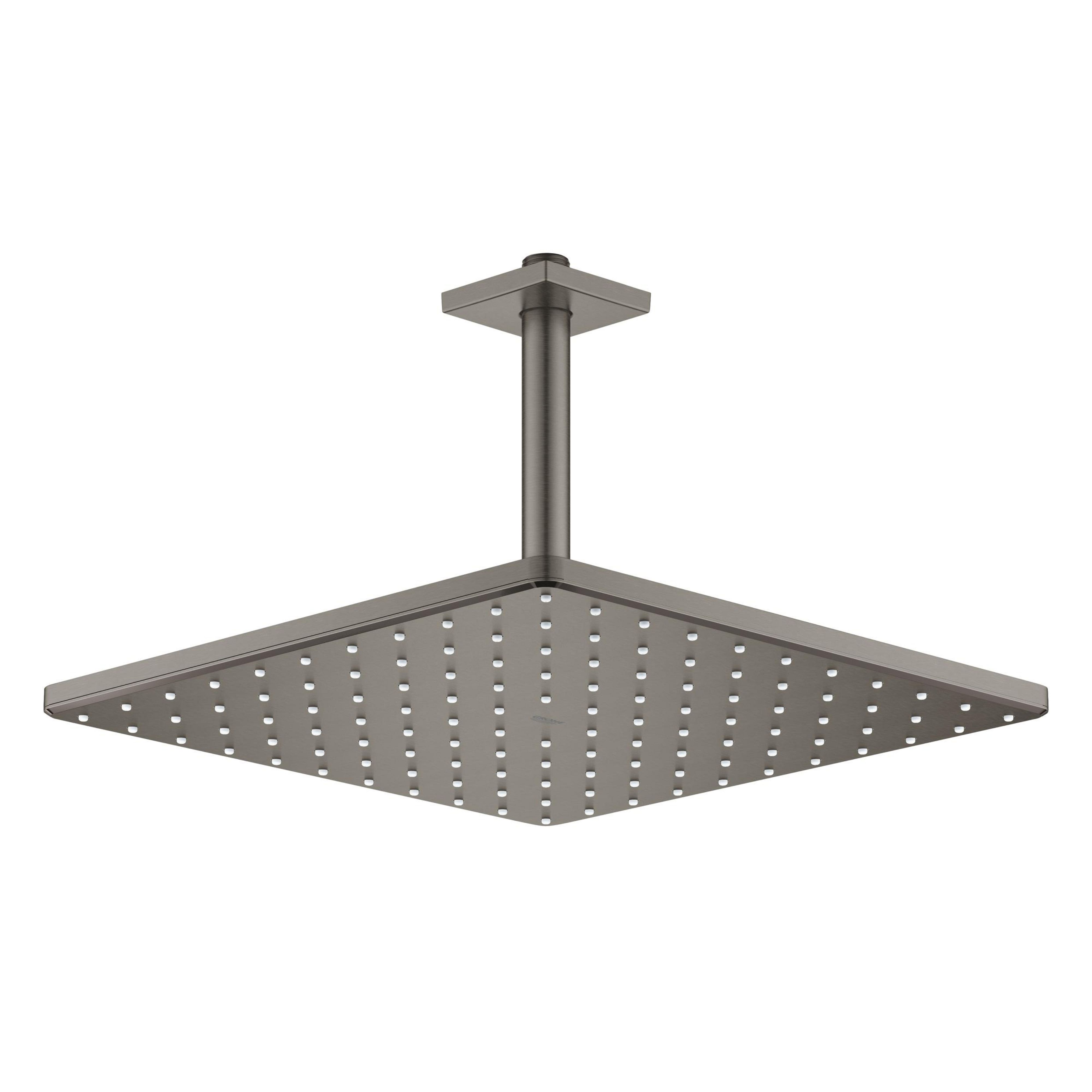 Grohe Rainshower soffione doccia con braccio 31x31 cm quadrata Brushed Hard Graphite 26566AL0