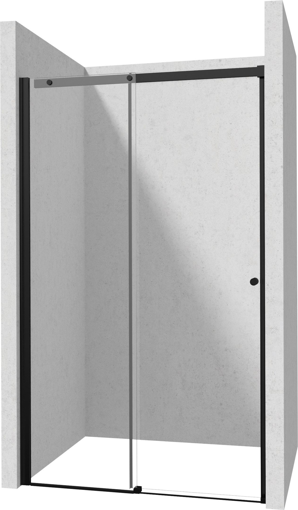 Deante Kerria Plus porta doccia 160 cm scorrevole nero opaca/vetro trasparente KTSPN16P