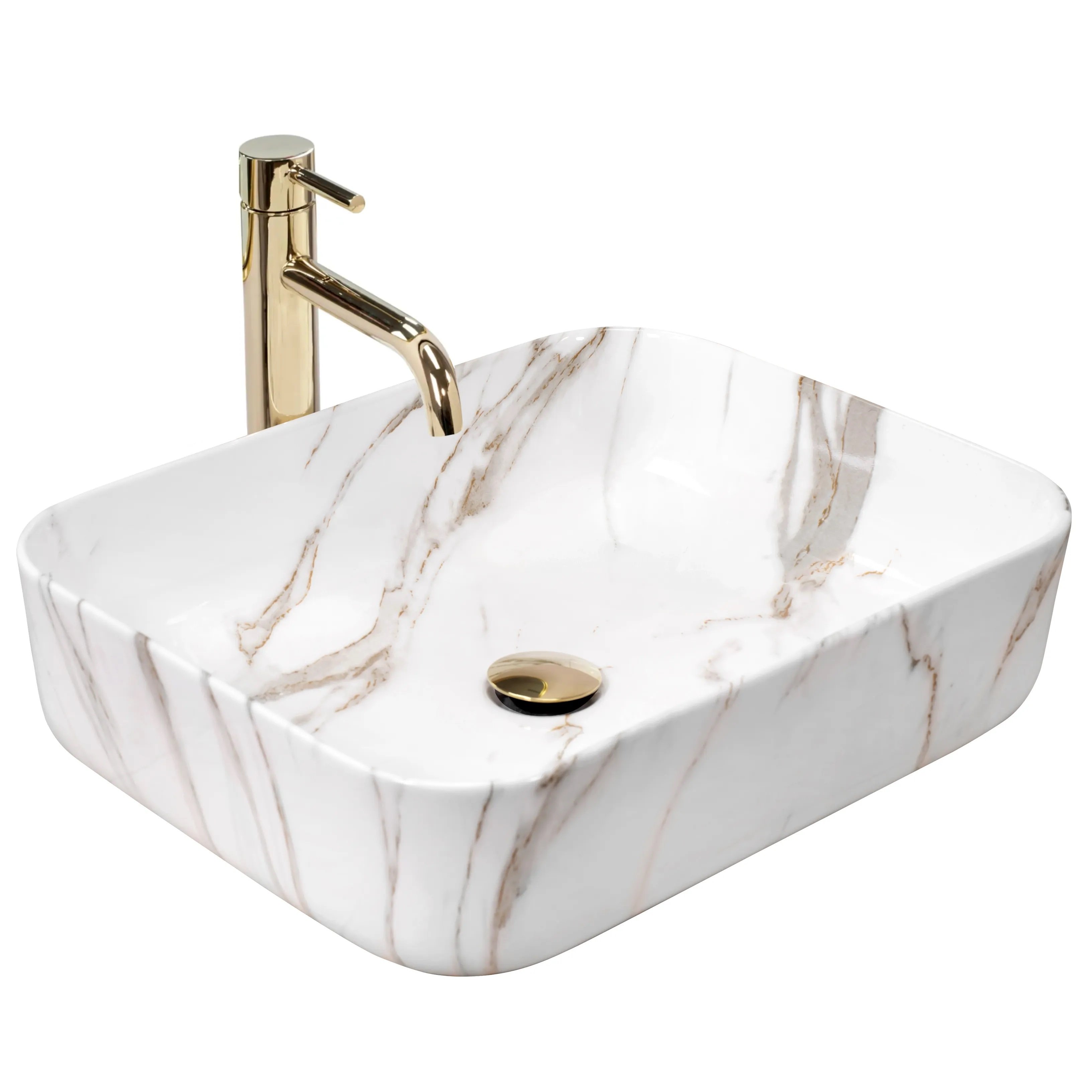 Rea Demi lavabo 51x39 cm rettangolare da appoggio lucida REA-U4100