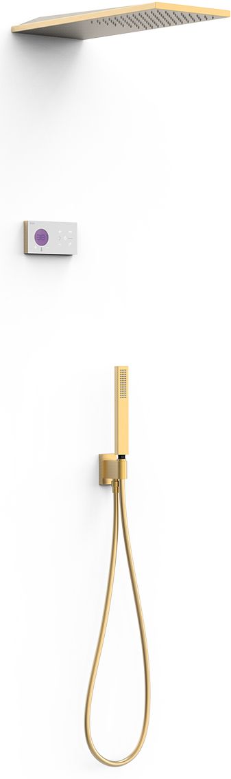 Tres Shower Technology set doccia da incasso con termostato con soffione bianco-oro 09286551OM