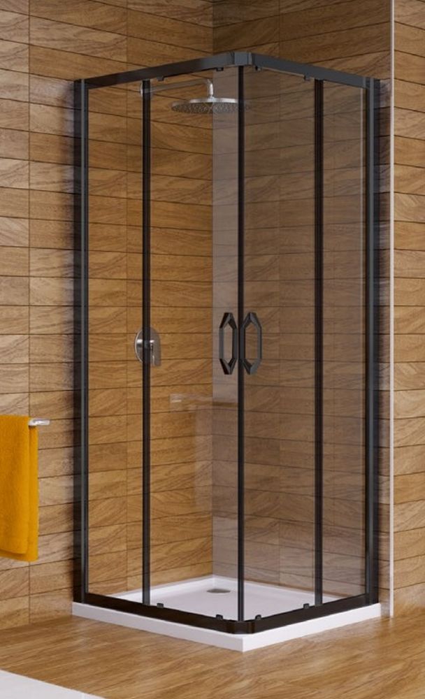 Huppe ena 2.0 box doccia 90x90 cm quadrato nero opaca/vetro trasparente 140107.123.322