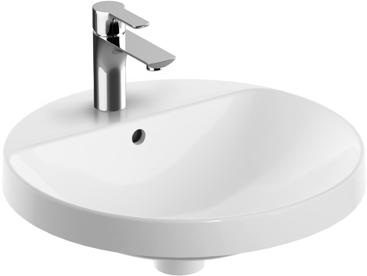 Geberit Variform lavabo 48x48 cm rotonda da incasso bianco lucida 500.704.00.2