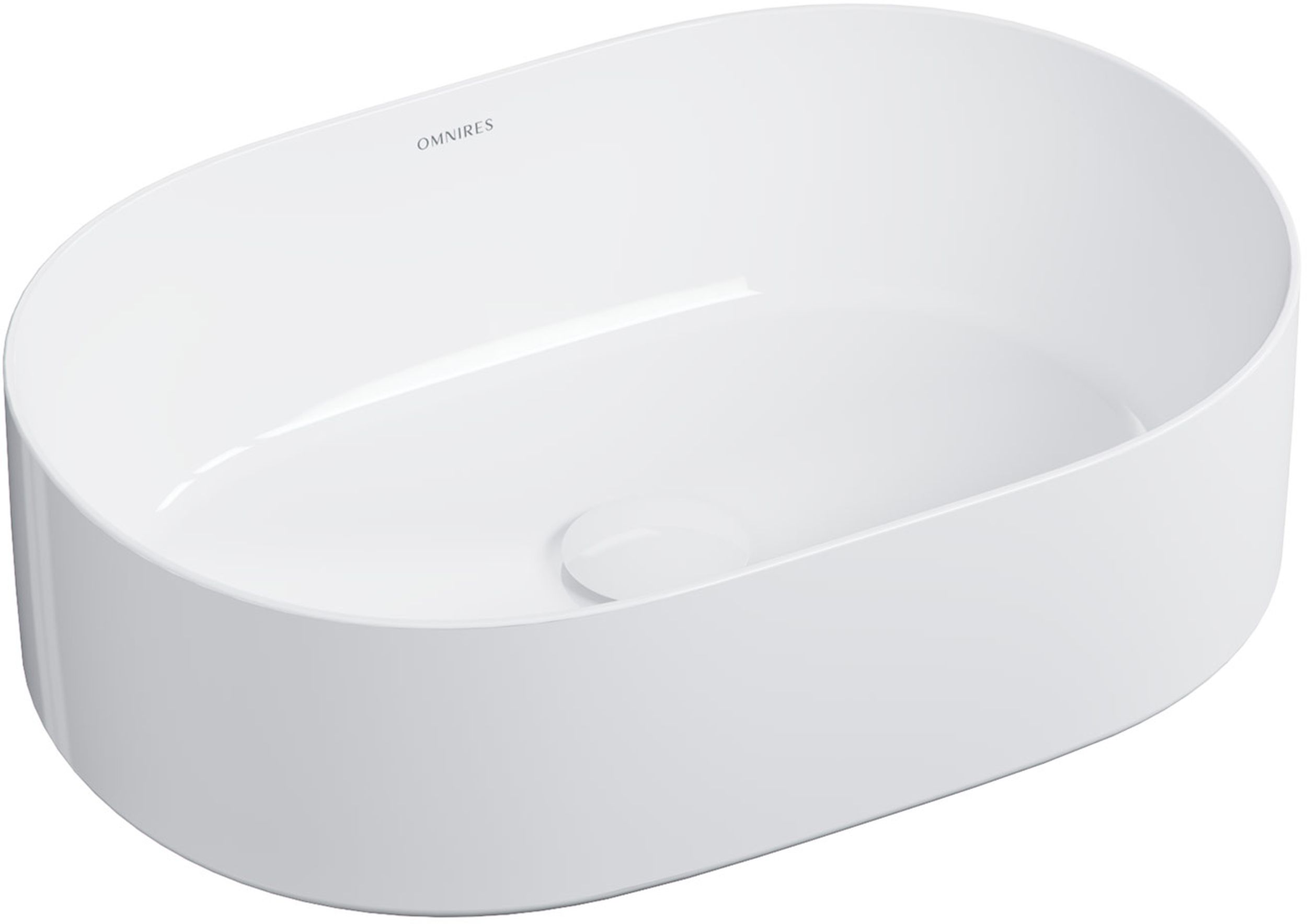 Omnires Mesa lavabo 46x31 cm ovale da appoggio bianco MESA460BP