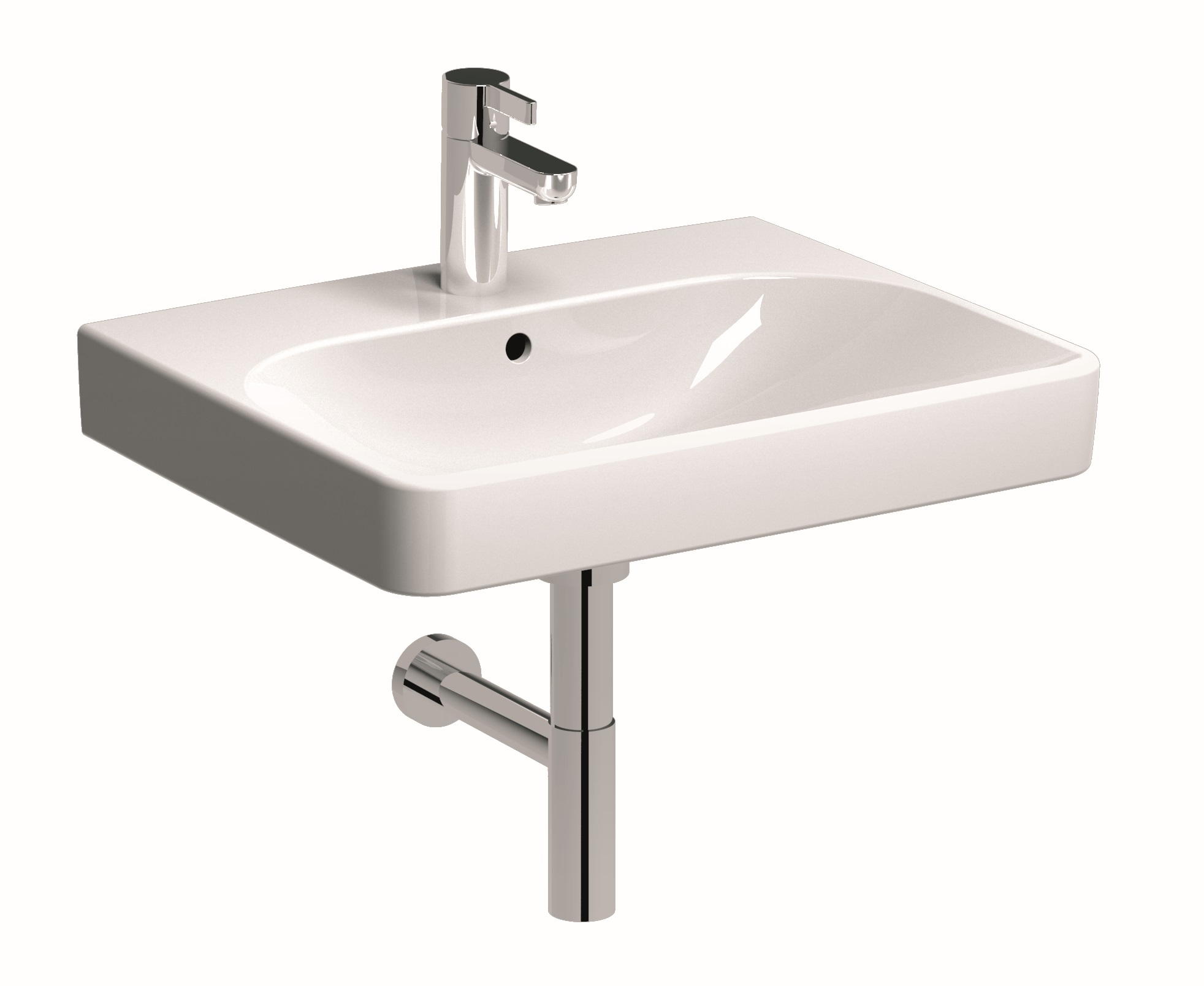 Geberit Smyle Square lavabo 60x48 cm rettangolare a parete-da mobile-da incasso bianco 500.229.01.1