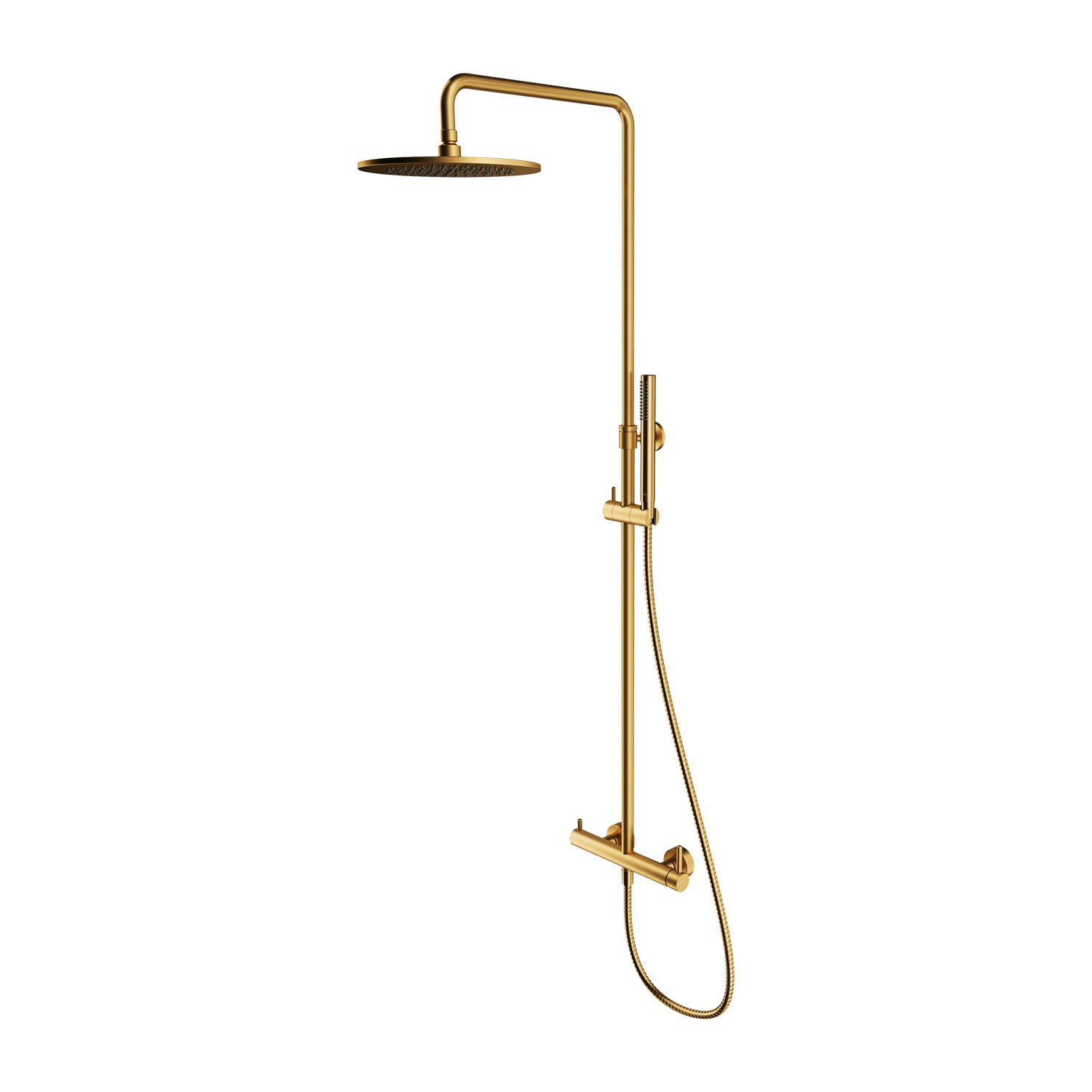 Omnires Y set doccia a parete con soffione oro Y1244MGLB