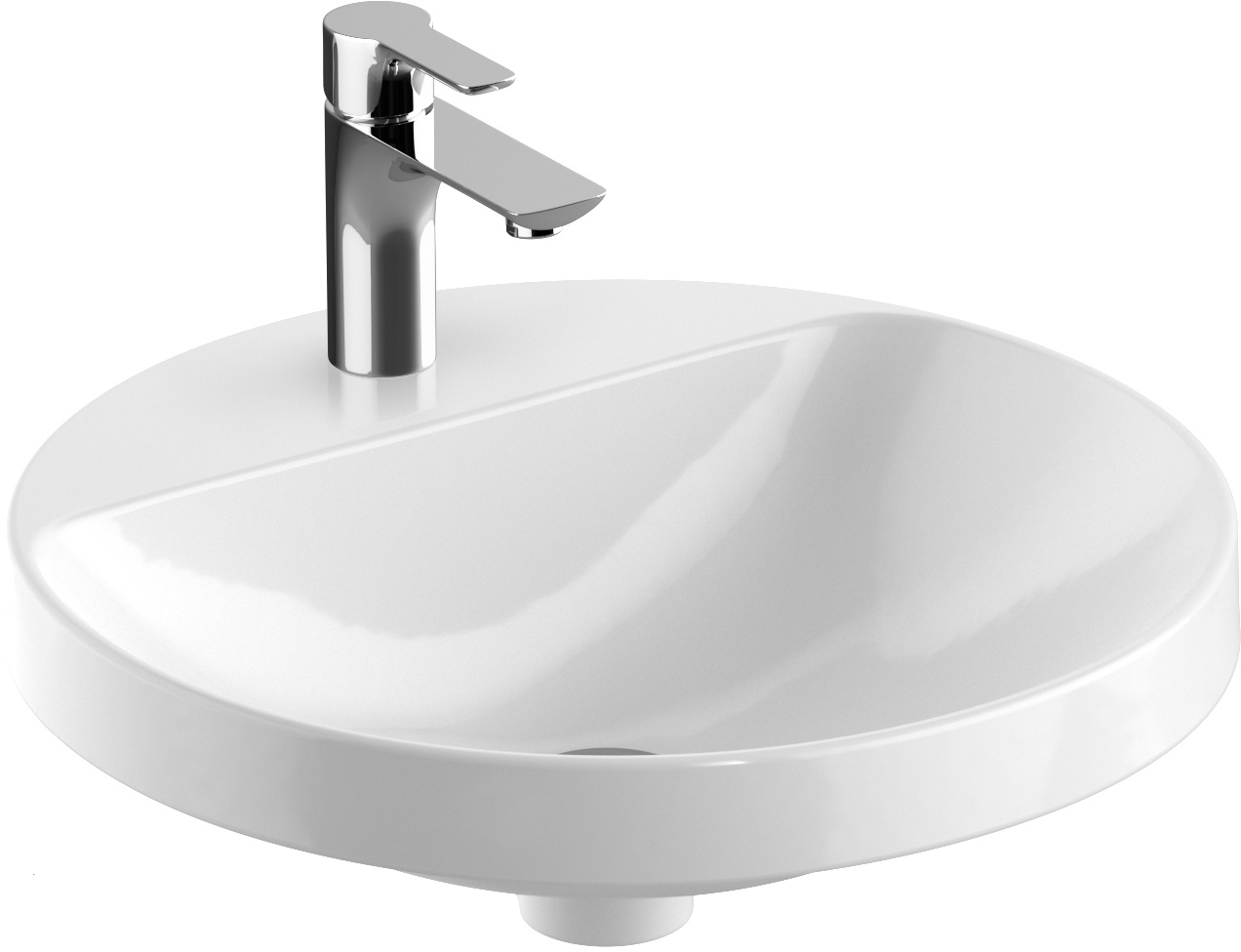 Geberit Variform lavabo 48x48 cm rotonda da incasso bianco lucida 500.707.00.2