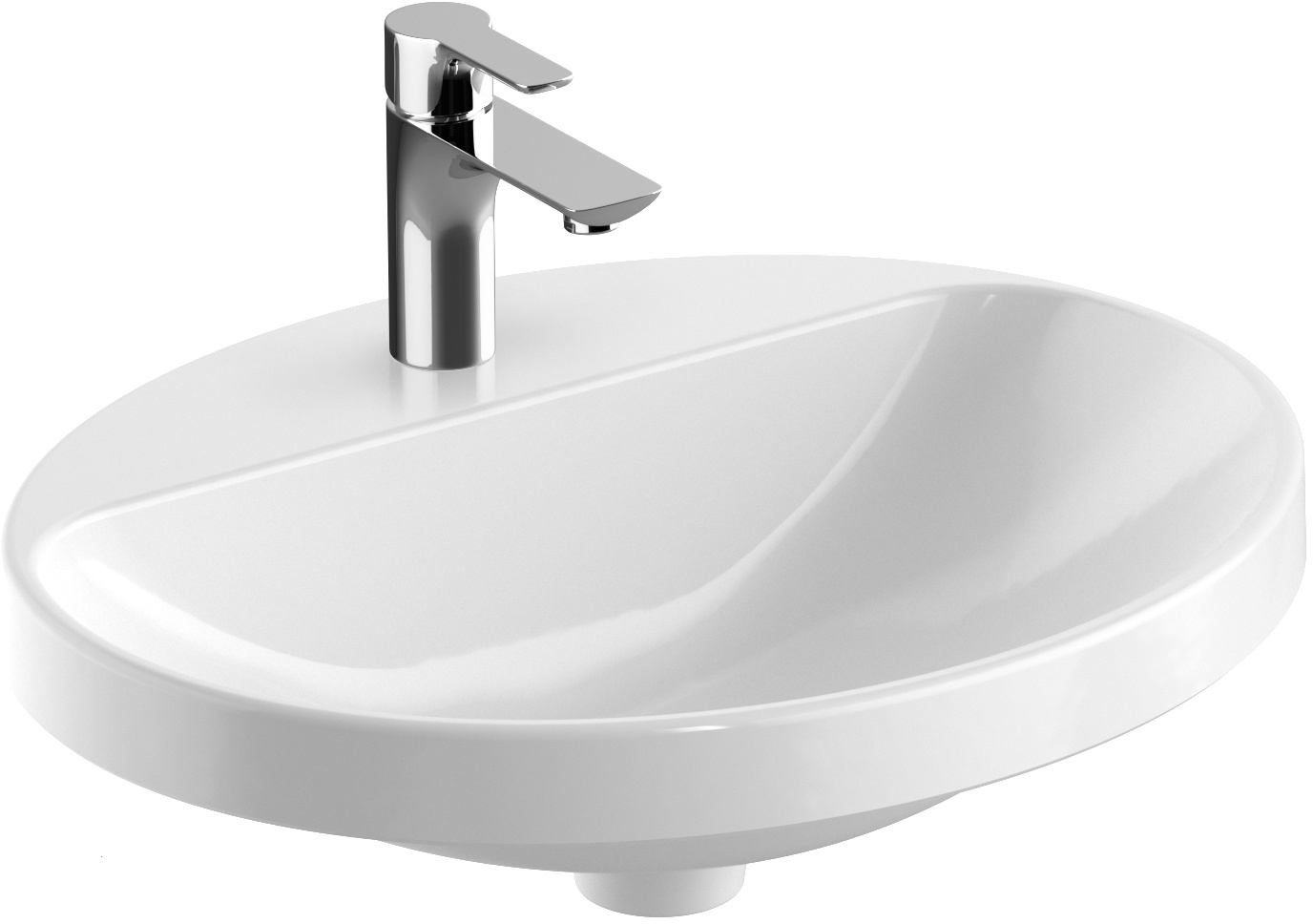 Geberit Variform lavabo 55x45 cm ovale da incasso bianco lucida 500.722.00.2