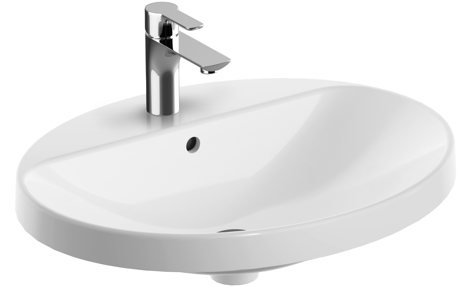 Geberit Variform lavabo 60x48 cm ovale da incasso bianco lucida 500.724.00.2