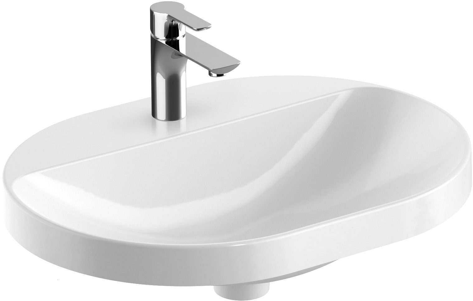 Geberit Variform lavabo 60x45 cm ovale da incasso bianco lucida 500.734.00.2