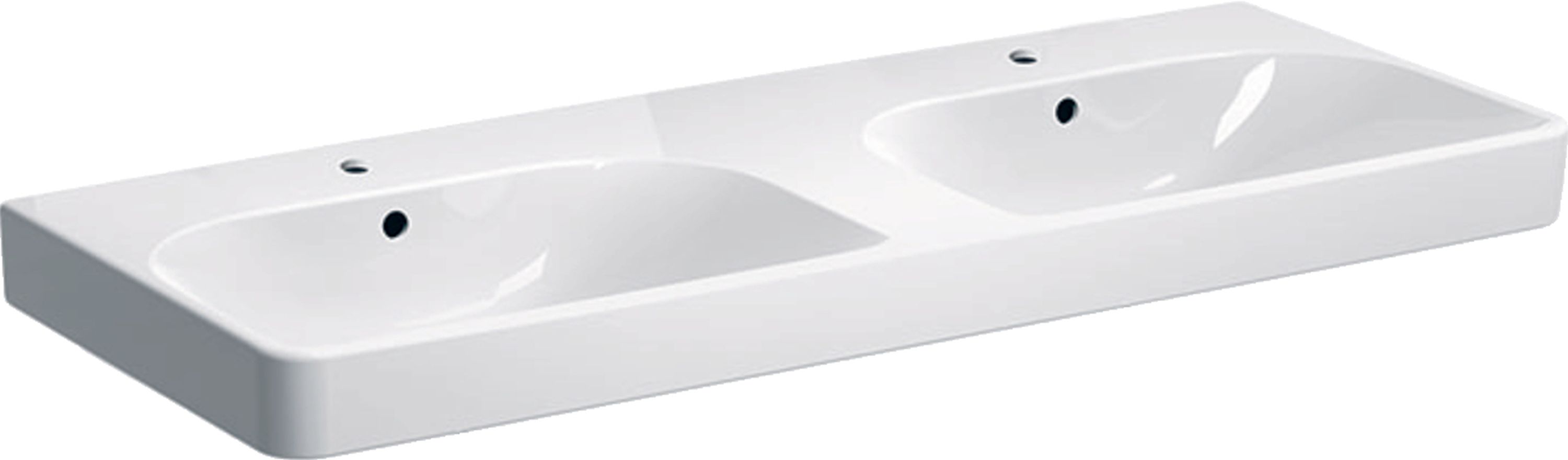 Geberit Smyle Square lavabo 120x48 cm rettangolare a parete-da mobile-da incasso-doppio bianco 500.223.01.8