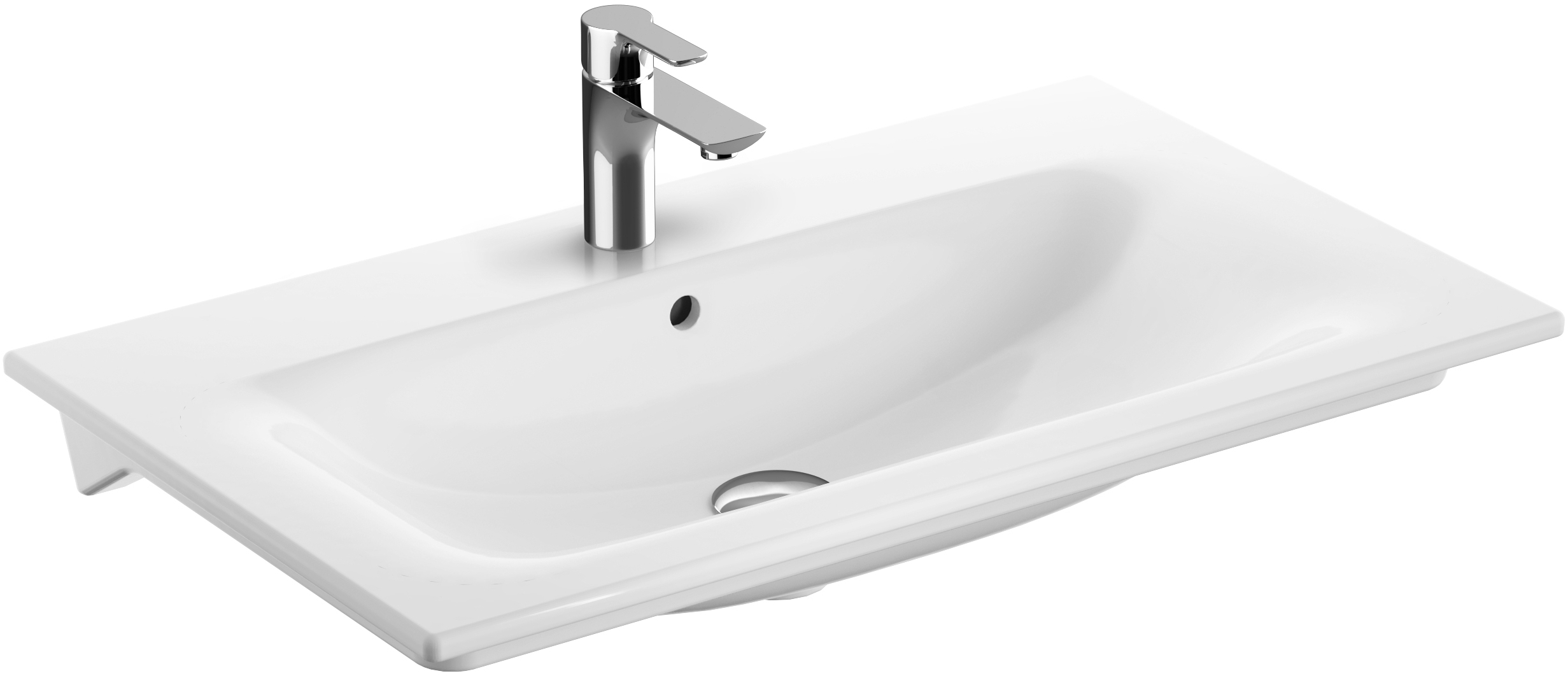 Geberit Selnova Square lavabo 80x48 cm rettangolare da mobile bianco lucida 500.995.00.1