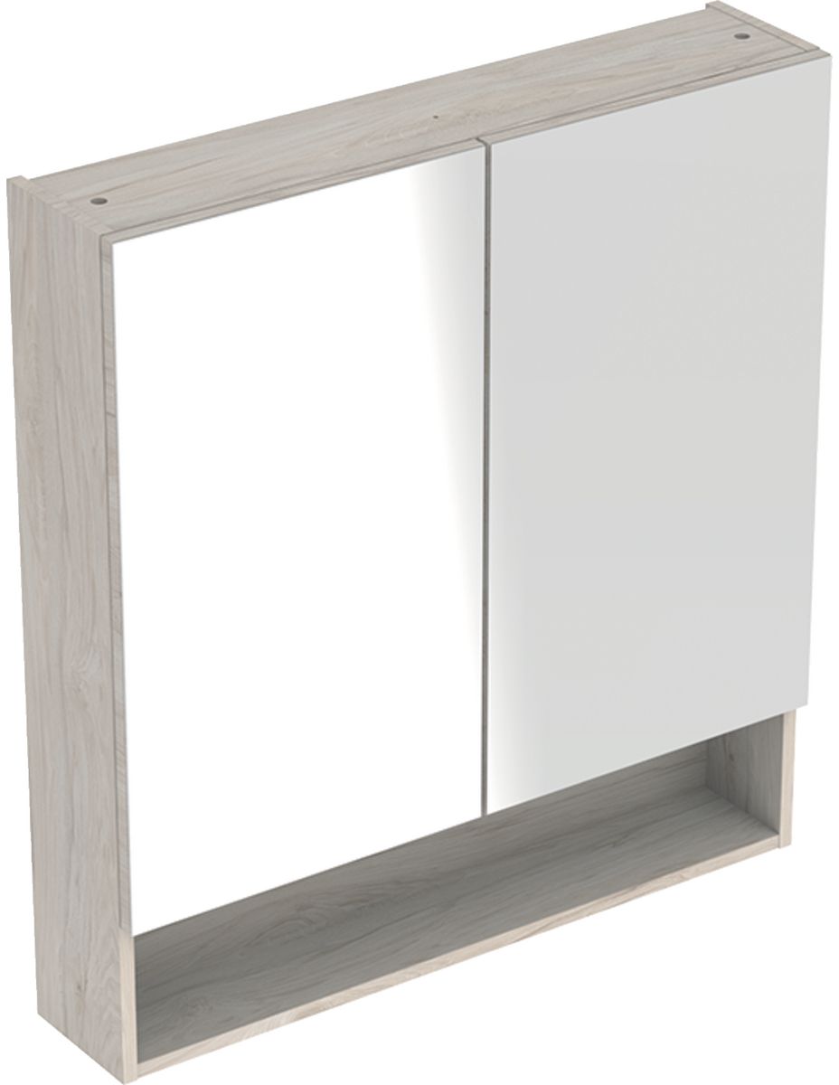 Geberit Selnova Square armadietto 58.8x17x85 cm con specchio noce 501.267.00.1