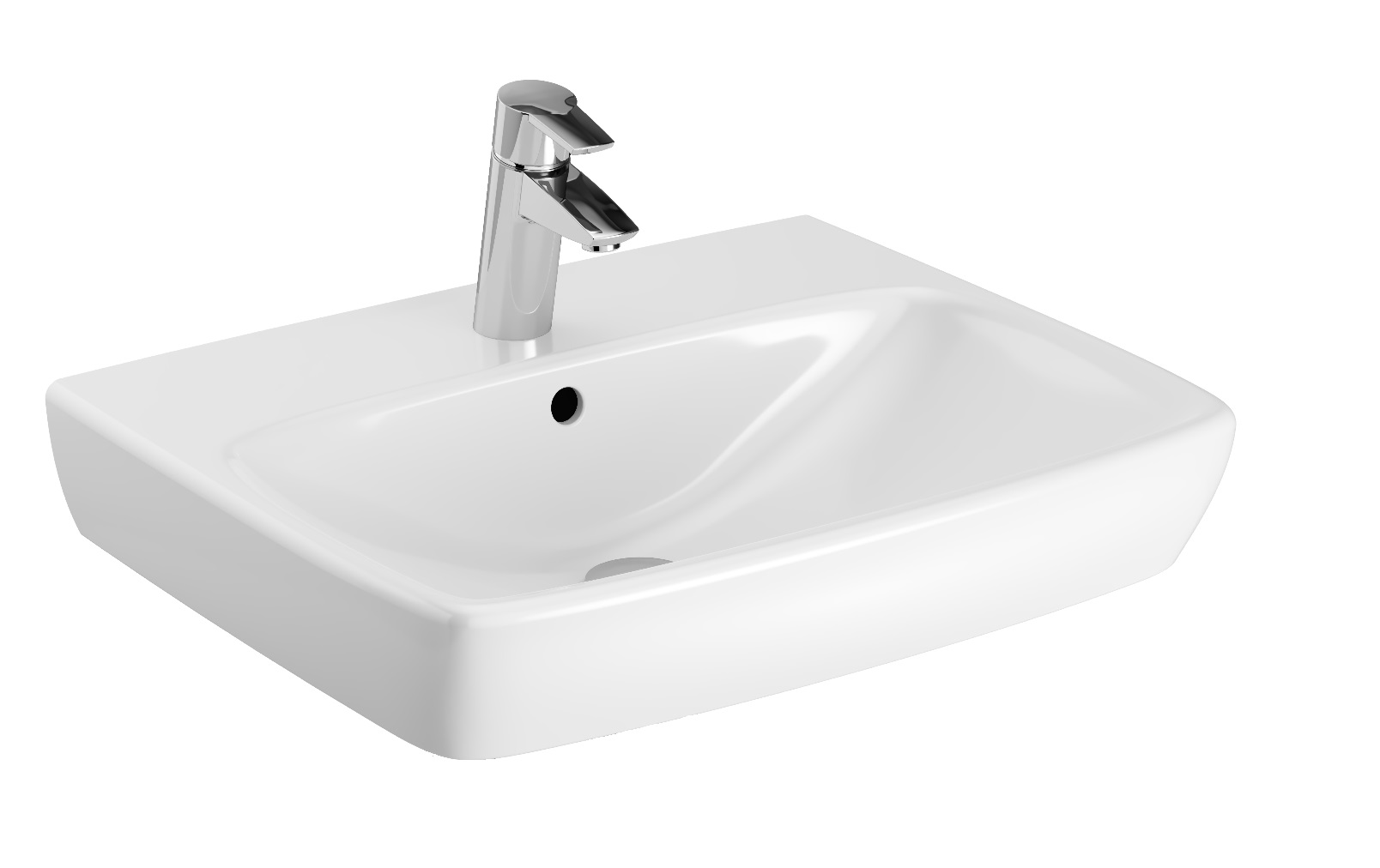 Geberit Selnova Square lavabo 55x44 cm rettangolare a parete-da appoggio bianco 500.290.01.7
