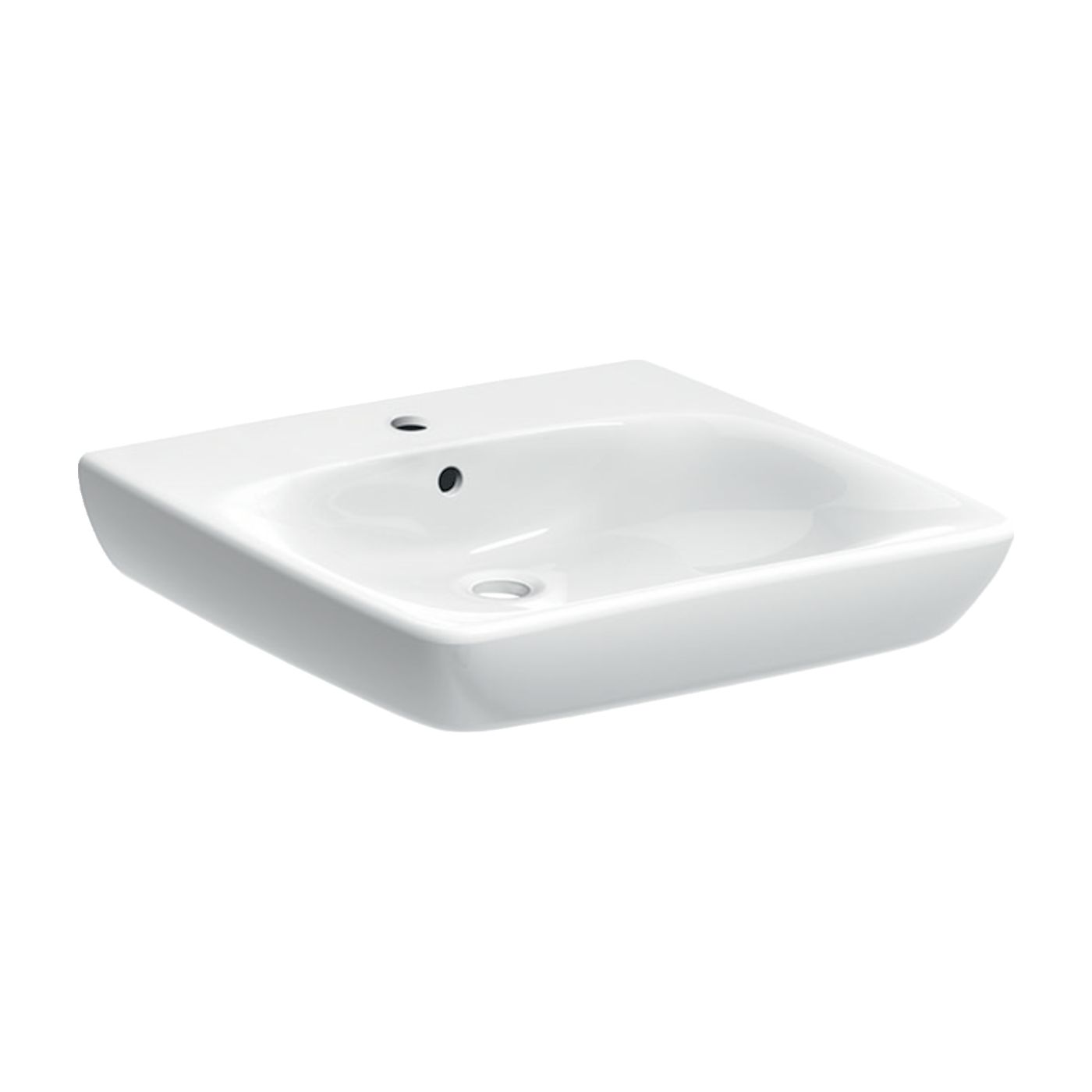 Geberit Selnova Comfort lavabo 65.5x55 cm rettangolare a parete per disabili bianco lucida 500.188.01.7
