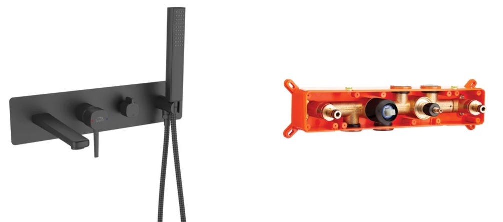 Laveo Pola rubinetto per vasca e doccia da incasso nero BAP711P