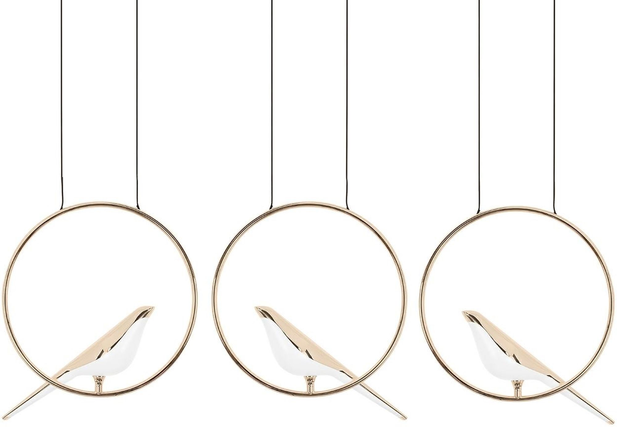 Moosee Bird lampada sospesa 3x24 W bianco-oro MSE010100295