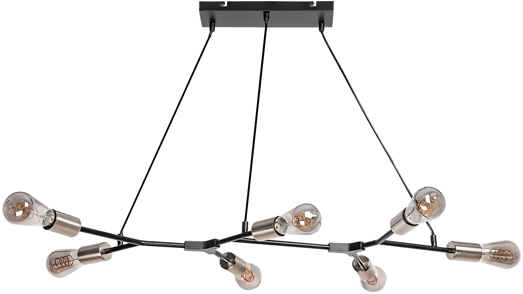 Rabalux Branwen lampada sospesa x25 W nero-cromo 72027
