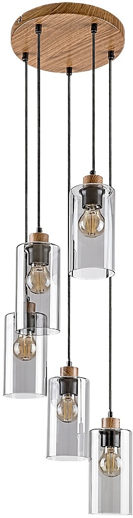 Rabalux Tanno lampada sospesa 5x25 W trasparente-legno 72125