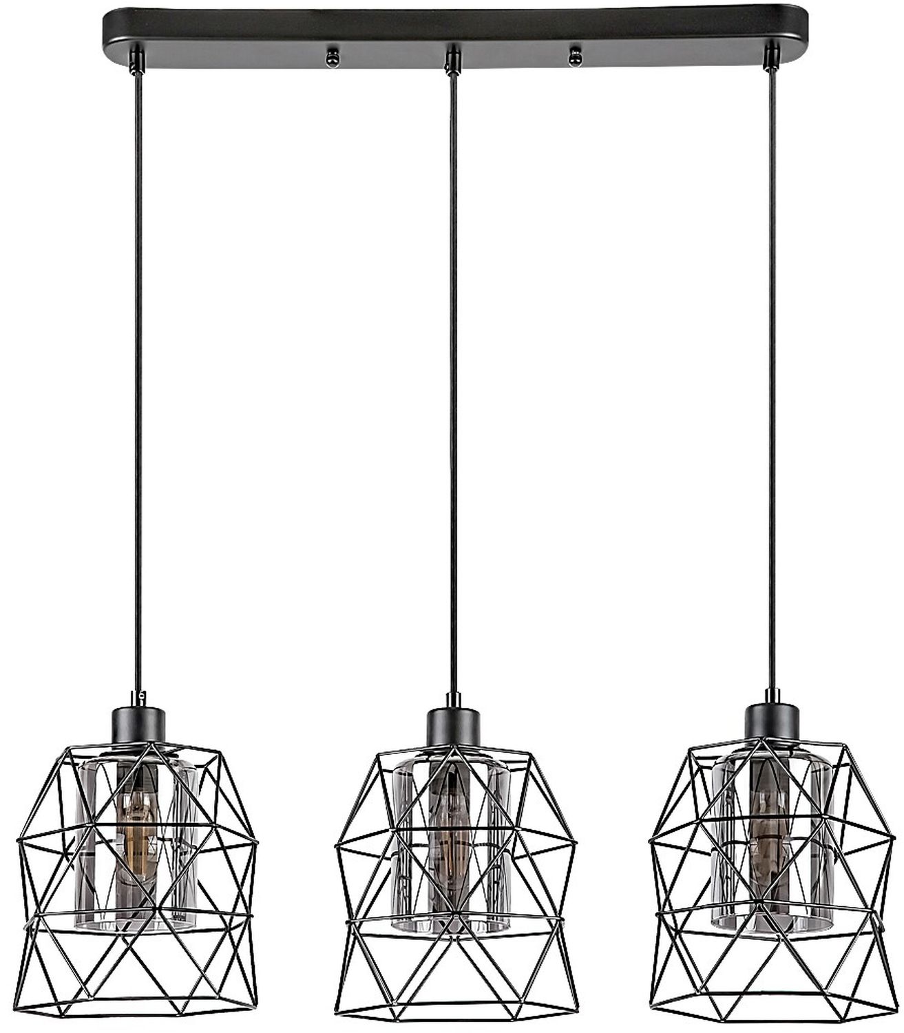 Rabalux Emrys lampada sospesa 3x40 W nero-fumé 72113