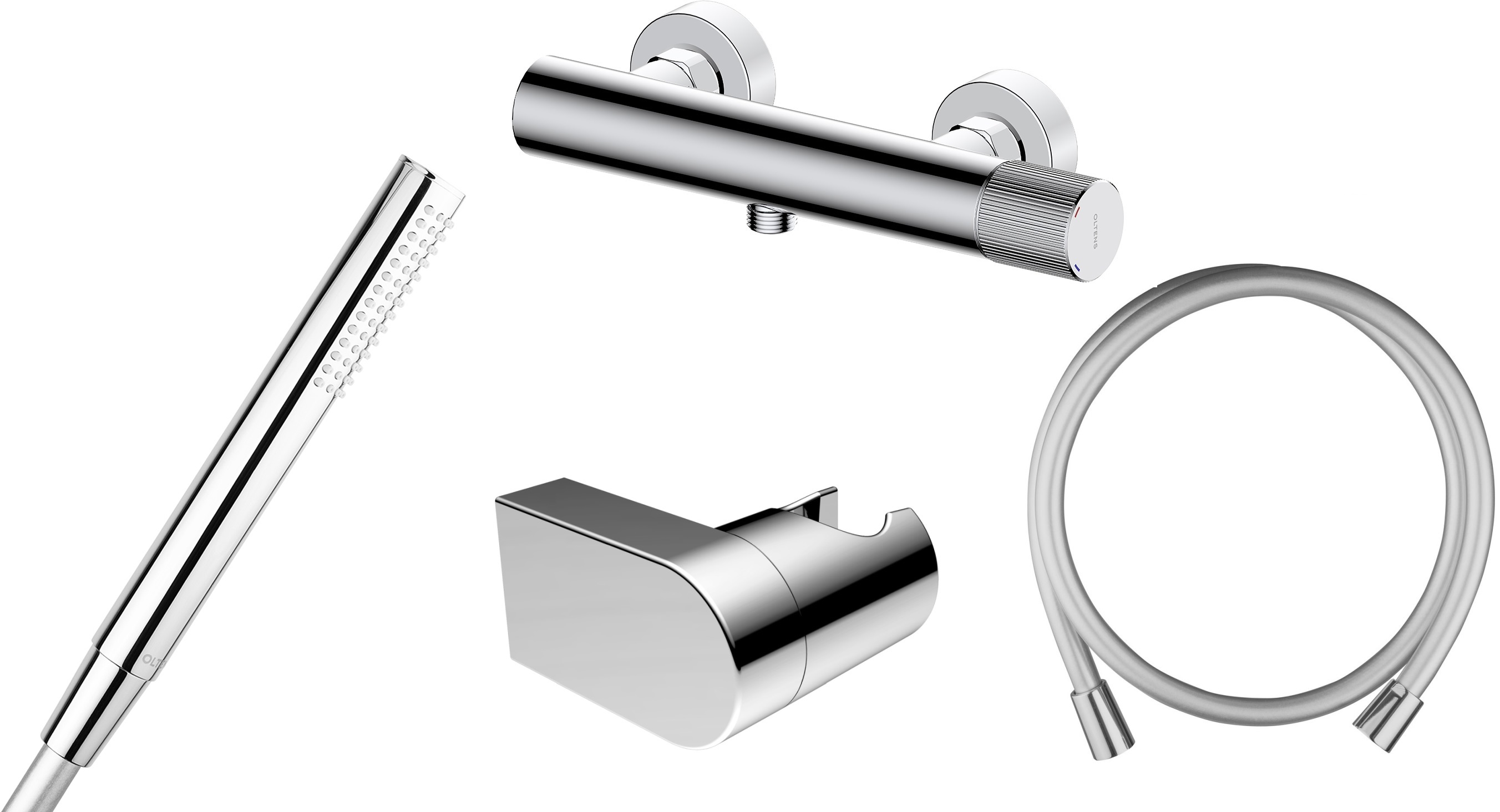 Set rubinetto per doccia Oltens Hamnes 33005100, doccetta Oltens Ume 37102100, 37200100, 37402100