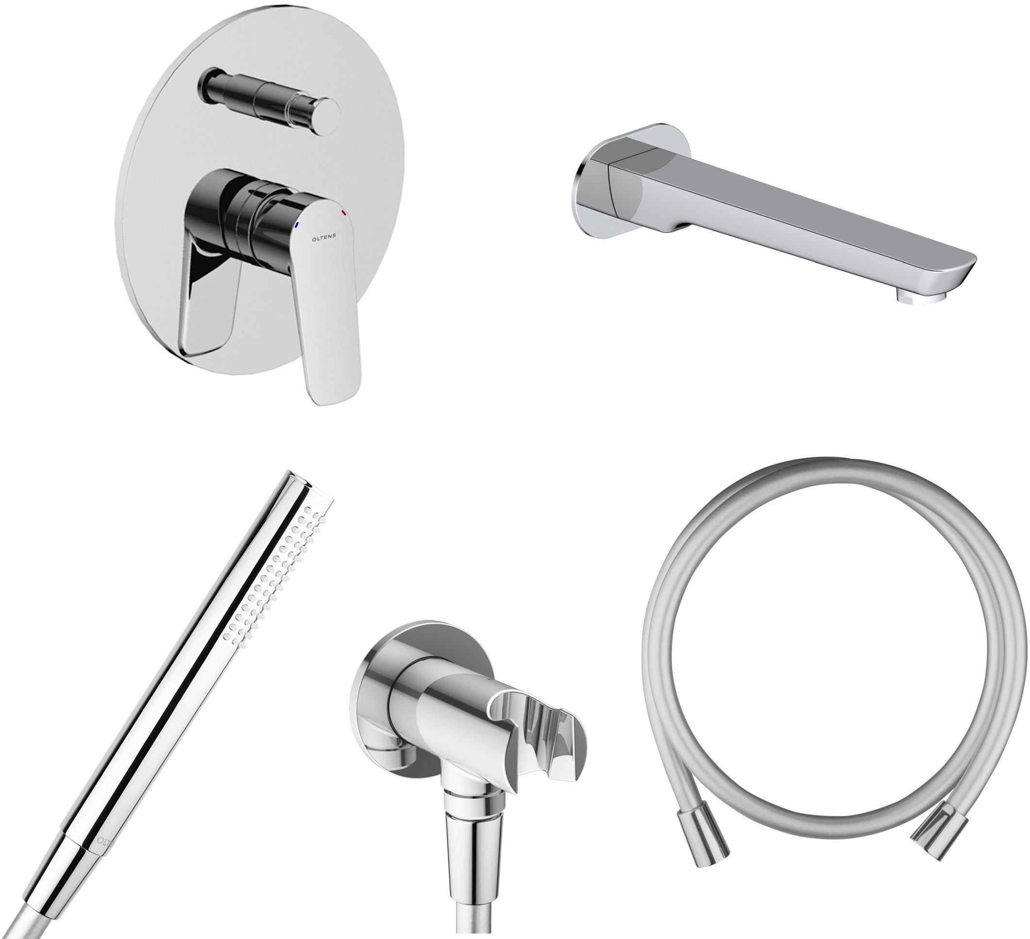 Set rubinetto per vasca e doccia Oltens Vernal 34104100, bocca di erogazione per rubinetto Oltens Vernal 39102100, 37102100, 39304100, 37200100
