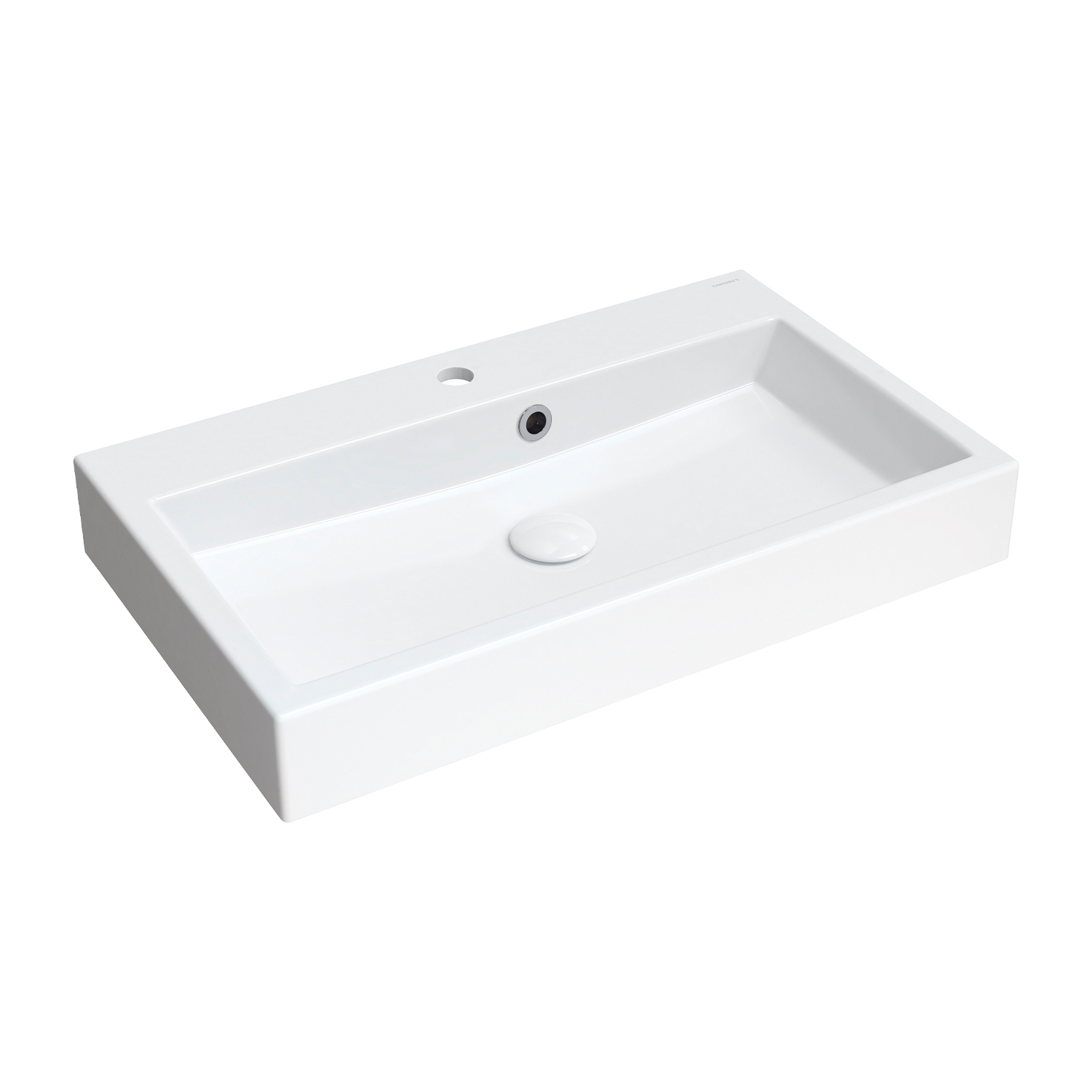 Omnires Thasos M+ lavabo 70x42 cm rettangolare a parete-da appoggio bianco THASOS700ZPBP