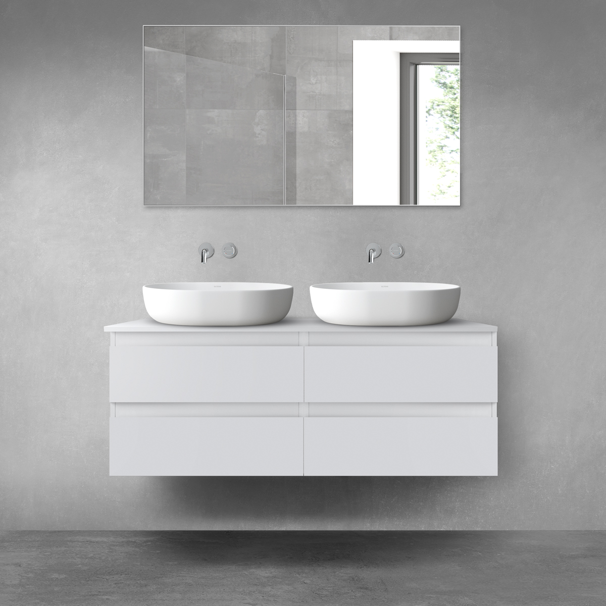 Set armadietto Oltens Vernal 60000700, piano sopra armadietto Oltens Vernal 63007700