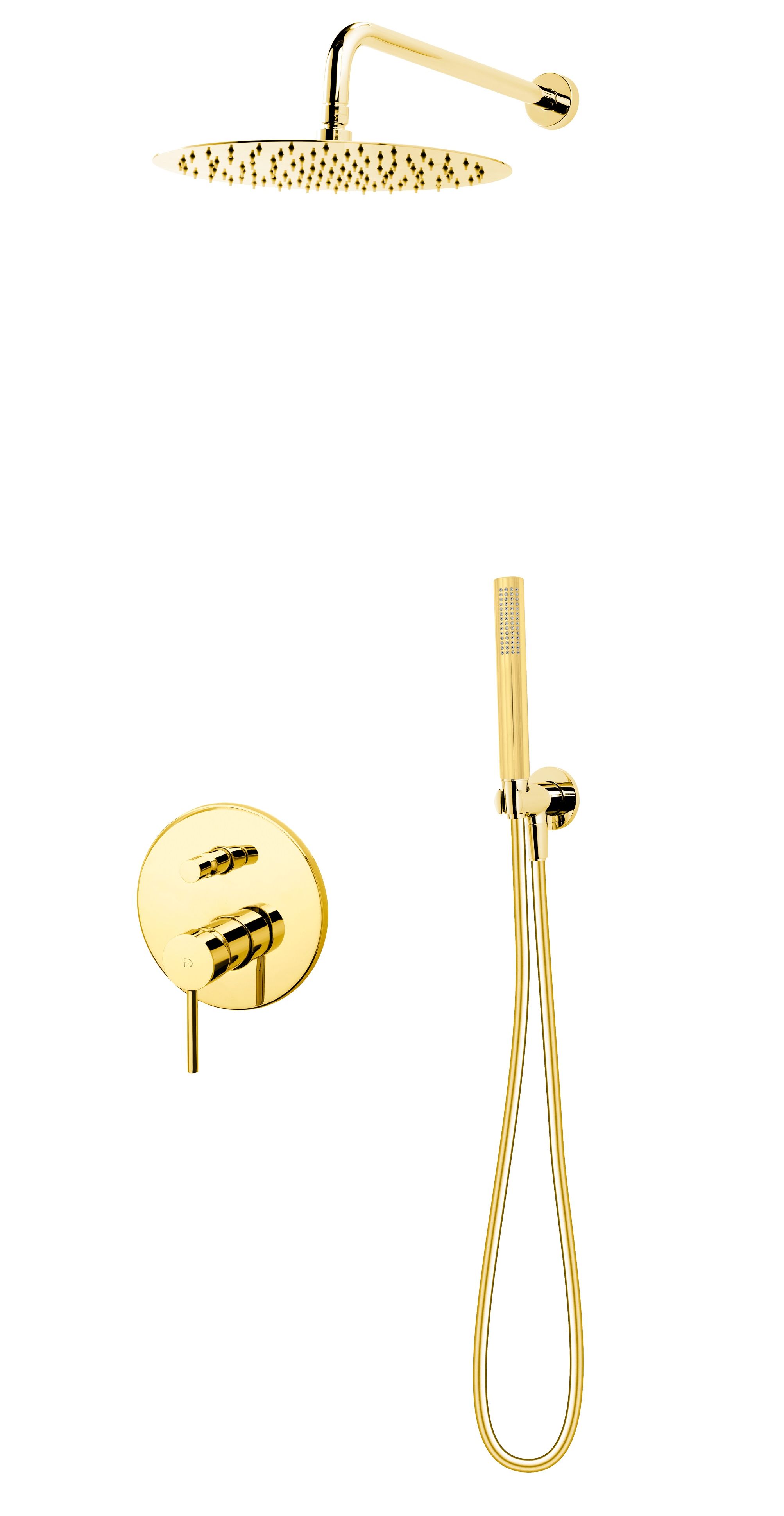 FDesign Flusso set doccia da incasso con soffione oro FD1-FLS-7PSET1-55