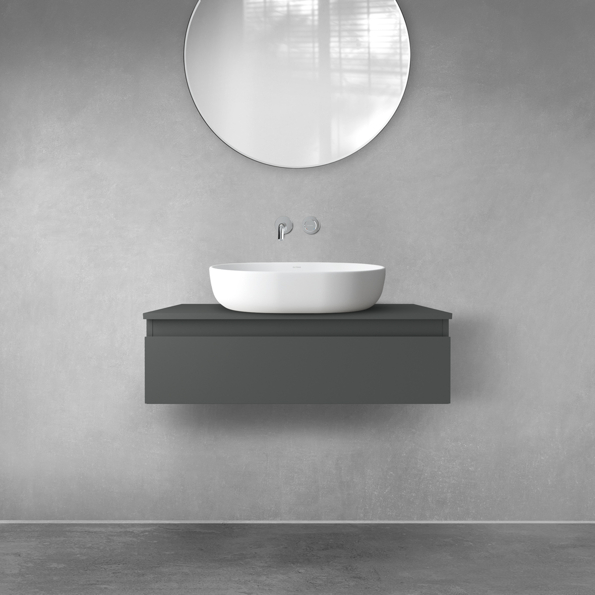 Set armadietto Oltens Vernal 60010400, piano sopra armadietto Oltens Vernal 63005400