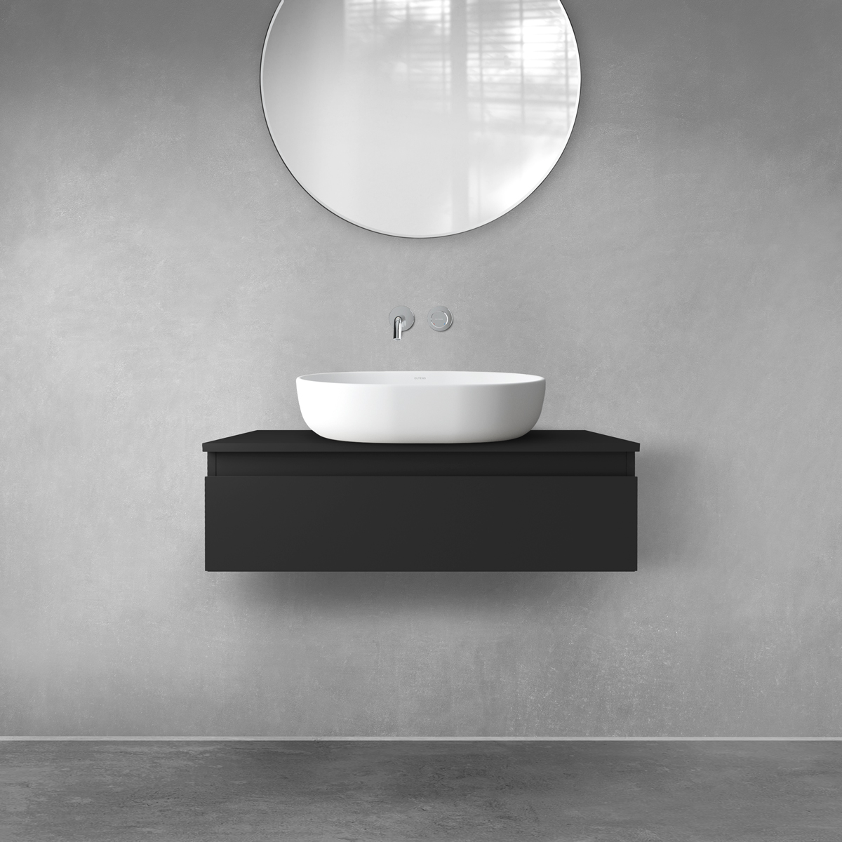 Set armadietto Oltens Vernal 60010300, piano sopra armadietto Oltens Vernal 63005300