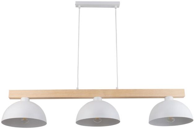 TK Lighting Oslo lampada sospesa 3x15 W bianco-legno 4712