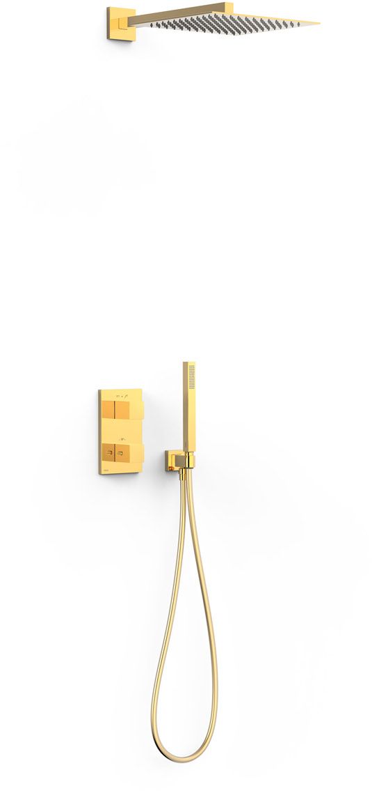 Tres Therm-Box set doccia da incasso con termostato si oro 00625004OR