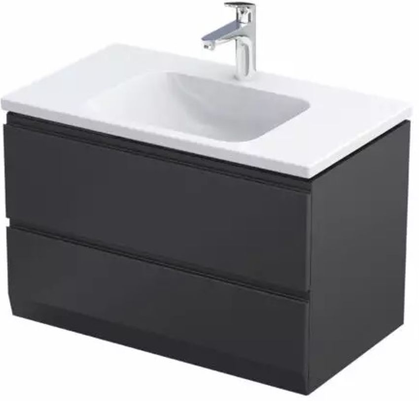 Oristo Brylant Uni armadietto 79.6x45.5x50 cm sottolavabo sospeso nero OR36-SD2S-80-8-V3