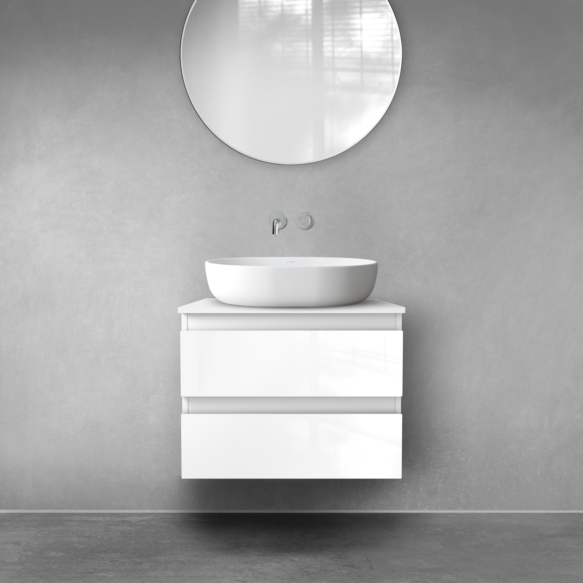 Set armadietto Oltens Vernal 60002000, piano sopra armadietto Oltens Vernal 63004000