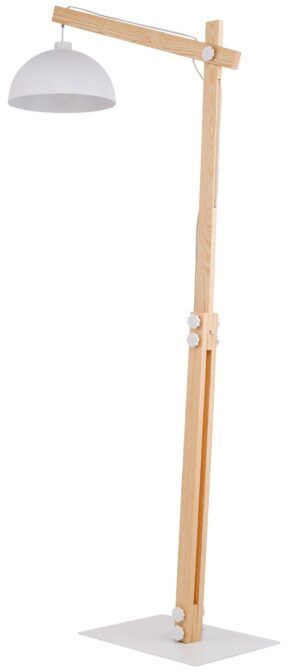 TK Lighting Oslo lampada da terra 1x15 W bianco-legno 5592