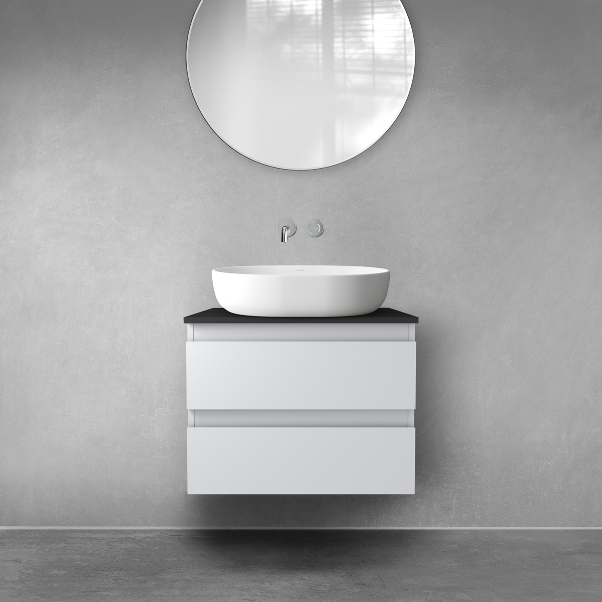 Set armadietto Oltens Vernal 60000700, piano sopra armadietto Oltens Vernal 63004300