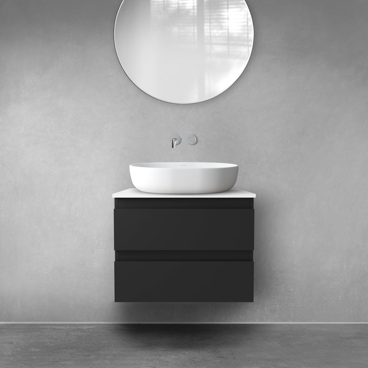 Set armadietto Oltens Vernal 60000300, piano sopra armadietto Oltens Vernal 63004000