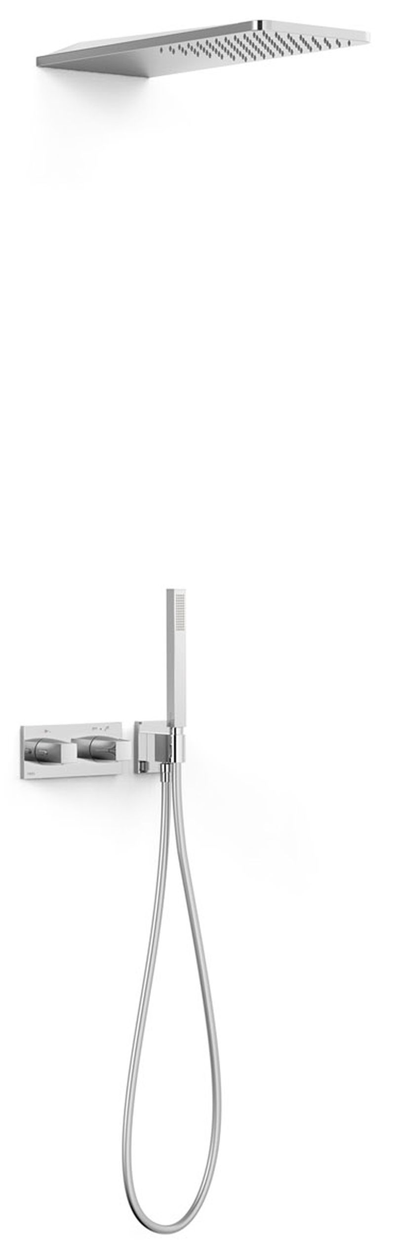 Tres B-System set doccia da incasso con termostato con soffione cromo 30725205